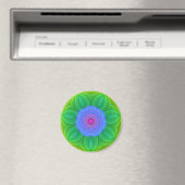 Vert bleu fractal Mandala Star Fridge Magnet (In Situ (Lave-vaisselle))