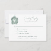 Vert bleu Mariage intemporel avec/sans repas RSVP (Devant)