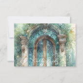 Vert bleu Mariage intemporel avec/sans repas RSVP (Dos)