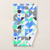 Vert Bleu Menthe Géométrique Moderne (Serviette à main)