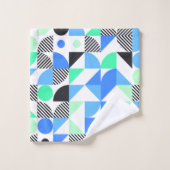 Vert Bleu Menthe Géométrique Moderne (Gant de toilette)
