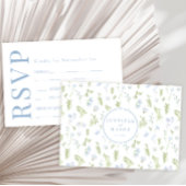Vert bleu printemps jardin de fleurs mariage RSVP 