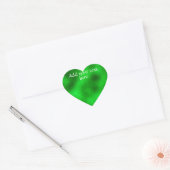Vert brillant Ajouter votre propre sticker Coeur d (Enveloppe)