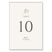Vert | Carte de numéro de table de mariage chic fl (Par défaut)