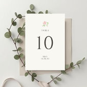 Vert | Carte de numéro de table de mariage chic fl