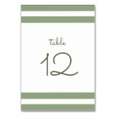 Vert | Carte de numéro de table de Mariage White S (Dos)