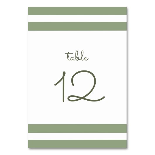 Vert | Carte de numéro de table de Mariage White S (Par défaut)