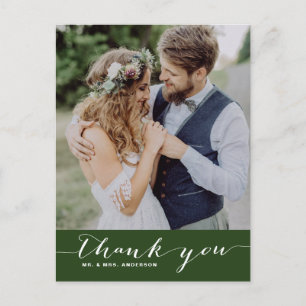 Vert Carte postale verticale Mariage de script