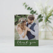 Vert | Carte postale verticale Mariage de script (Debout devant)