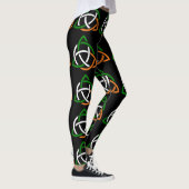 Vert celtique irlandais Legging noir orange blanc (Droite)