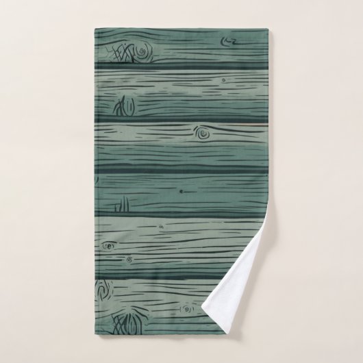 Vert chasseur | Shiplap en bois vert foncé (Serviette à main)