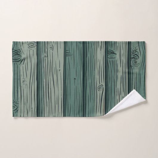 Vert chasseur | Shiplap en bois vert foncé (Serviette à main)