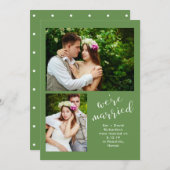 Vert chic | Deux Faire-part de mariage photo (Devant / Derrière)