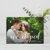 Vert chic | Nous Avons Elopé Le Faire-part Photo (Debout devant)