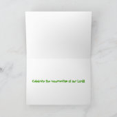 Vert chrétien Joyeuses Pâques de ~ de carte de (Intérieur)