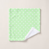 Vert Citron et Points Blancs (Gant de toilette)