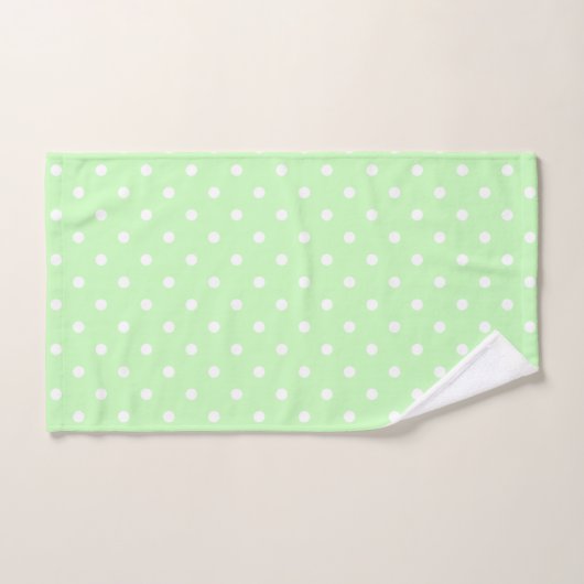 Vert Citron et Points Blancs (Serviette à main)
