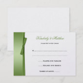 Vert Citron FAUX Ruban Nœud RSVP (Devant / Derrière)