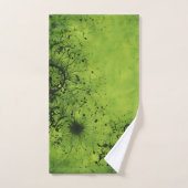 Vert Citron Grunge avec Accents Noirs (Serviette à main)