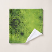 Vert Citron Grunge avec Accents Noirs (Gant de toilette)