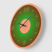 Vert citron vert et abricot> Horloges murales plat (Angle)