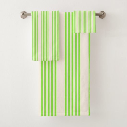 Vert citron vert et beige cinq rayures motif (En situation)