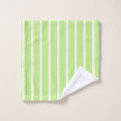 Vert citron vert et beige cinq rayures motif (Gant de toilette)