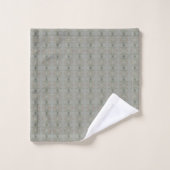 Vert Clair Avec Motif Floral (Gant de toilette)