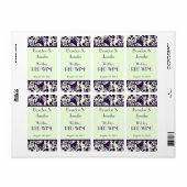 Vert clair et violet Mariage Mini Étiquettes de vi (Feuille entière)