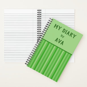Vert clair Mon journal par moi Journal rayé