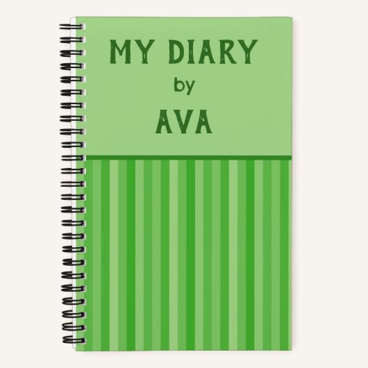 Vert clair Mon journal par moi Journal rayé (Recto)