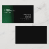 Vert clair noir moderne Carte de visite créatif mo (Devant / Derrière)