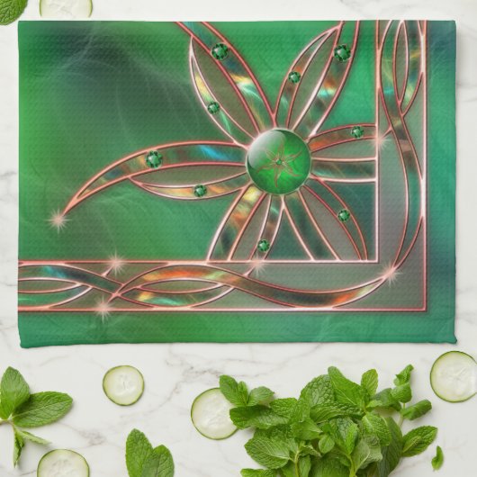 Vert comme l'herbe serviette de cuisine (Plié)