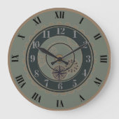 Vert contemporain, Brown, Mur Steampunk Horloge (Recto)