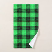Vert Croix à carreaux Noir Buffalo Check (Serviette à main)