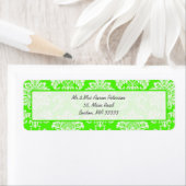 Vert Damask Étiquettes de adresse personnalisables (En situation)