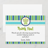 Vert de bleu marine de carte de remerciements de (Devant / Derrière)