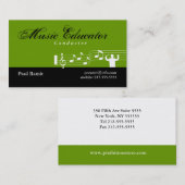 Vert de carte de visite de conducteur d'éducateur (Devant / Derrière)