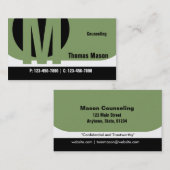 Vert de carte de visite professionnelle de visite (Devant / Derrière)