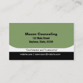 Vert de carte de visite professionnelle de visite (Dos)