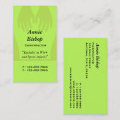 Vert de carte de visite professionnelle de visite (Devant / Derrière)