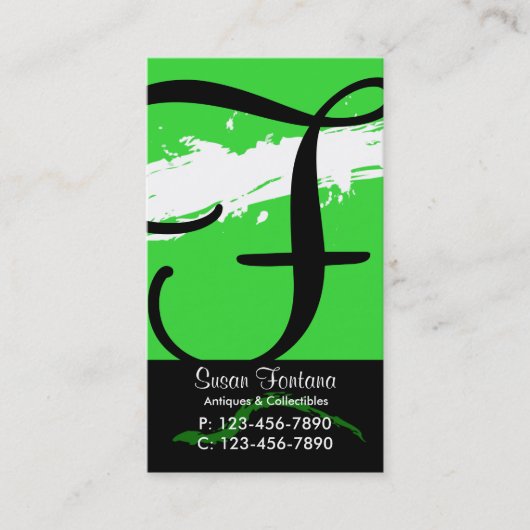 Vert de carte de visite professionnelle de visite (Devant)