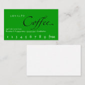 Vert de carte perforée de café de fidélité (Devant / Derrière)