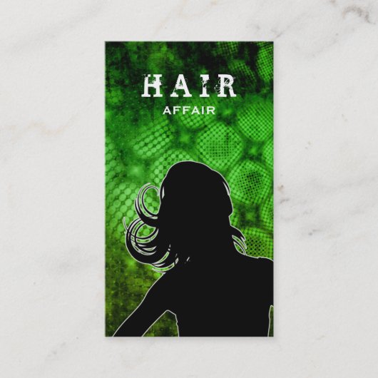 Vert de cartes de visite de salon de coiffure (Devant)