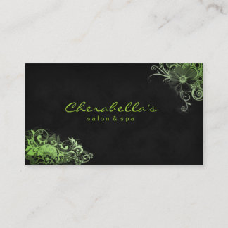 Vert de chaux floral de carte de visite de spa à
