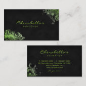 Vert de chaux floral de carte de visite de spa à (Devant / Derrière)