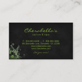 Vert de chaux floral de carte de visite de spa à (Dos)