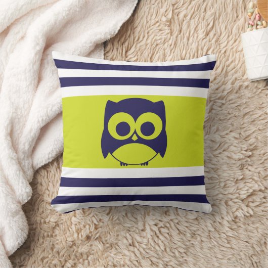 Vert de chaux mignon de bleu marine du coussin | (Couverture)