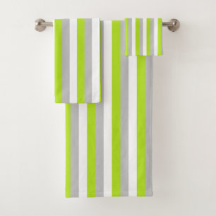 Vert de chaux vertical, argent et rayures blanches