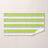 Vert de chaux vertical, argent et rayures blanches (Serviette à main)